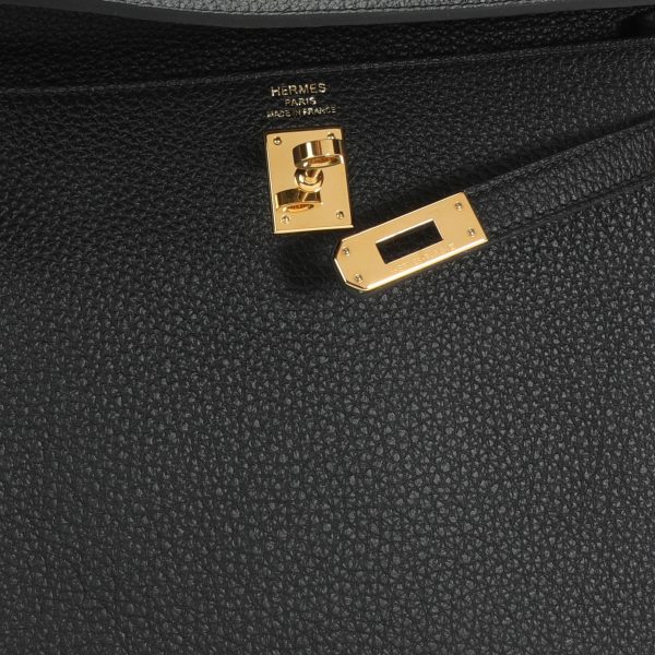 110737 ad2 Herm√®s Black Togo Retourne Kelly 25 GHW