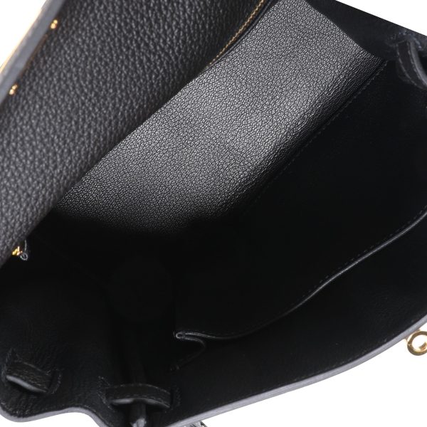 110737 av Herm√®s Black Togo Retourne Kelly 25 GHW