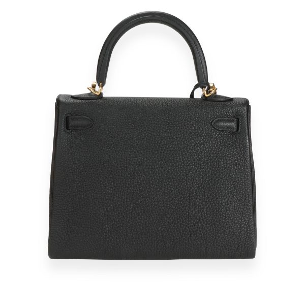 110737 pv Herm√®s Black Togo Retourne Kelly 25 GHW