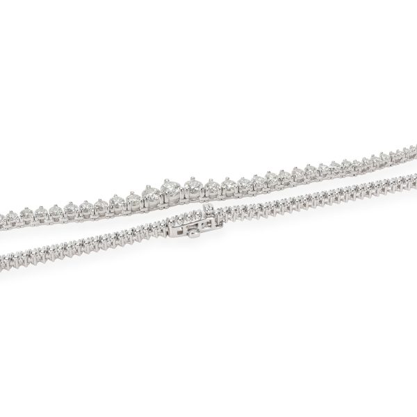 110739 clasp Riviera Diamond Tennis Necklace in 14K White Gold 49 CTW