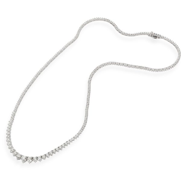 110739 pv Riviera Diamond Tennis Necklace in 14K White Gold 49 CTW