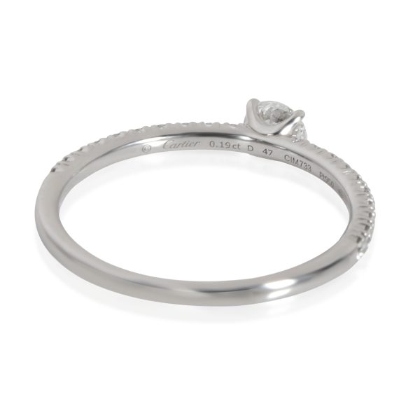 Platinum Engagement Ring Cartier Etincelle Diamond Engagement Ring in Platinum D VVS1 040 CTW