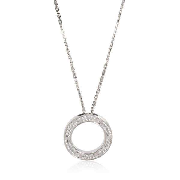 110806 fv Cartier Love Diamond Pendant in 18K White Gold 034 CTW