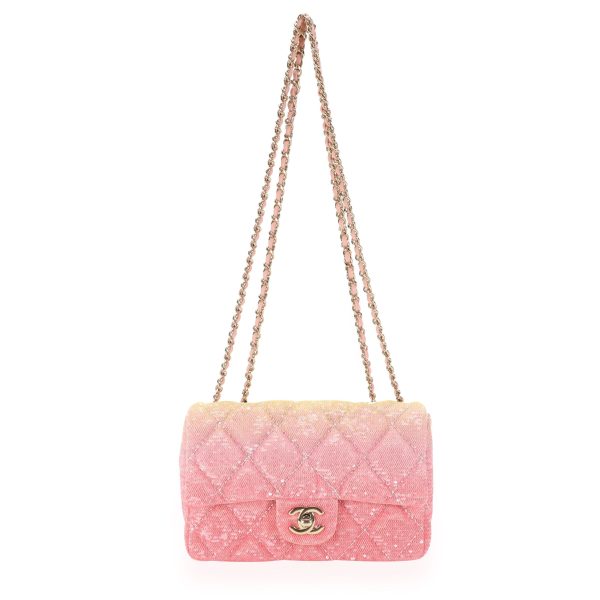 110843 bv f5d58e89 a23c 4ce9 9ab0 cb62ad8a1145 Chanel Pink Ombré Sequin Mini Flap Bag