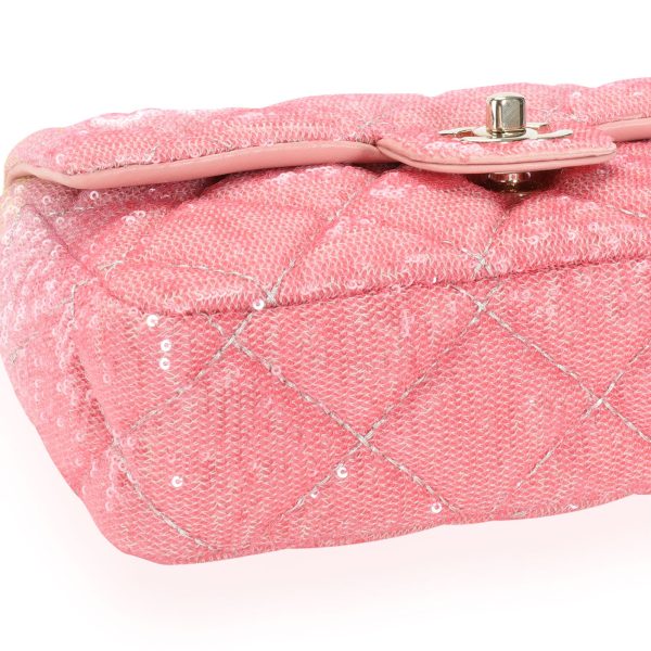 110843 clasp f8386be1 6a35 4619 aa66 027d87273ea3 Chanel Pink Ombré Sequin Mini Flap Bag