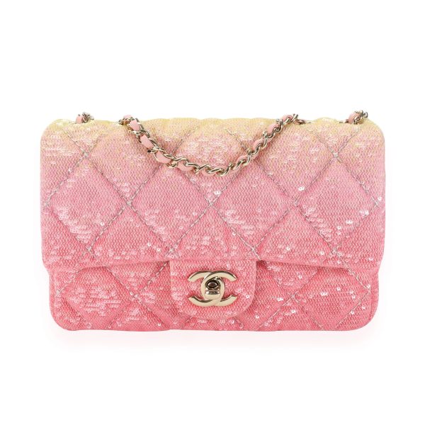 110843 fv a95a8060 d59d 40cf bfb8 69b286f45819 Chanel Pink Ombré Sequin Mini Flap Bag