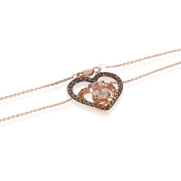 110853 clasp 362f94b4 fbb9 422d 9c61 9563e7189da2 LeVian Hearts Flowers Morganite Pendant in 14K Rose Gold