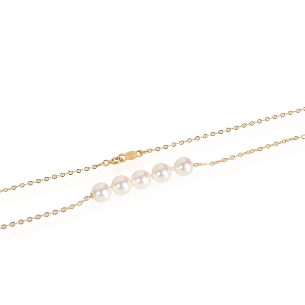 110944 clasp Pearls on a Chain Necklace in 14K Yellow Gold