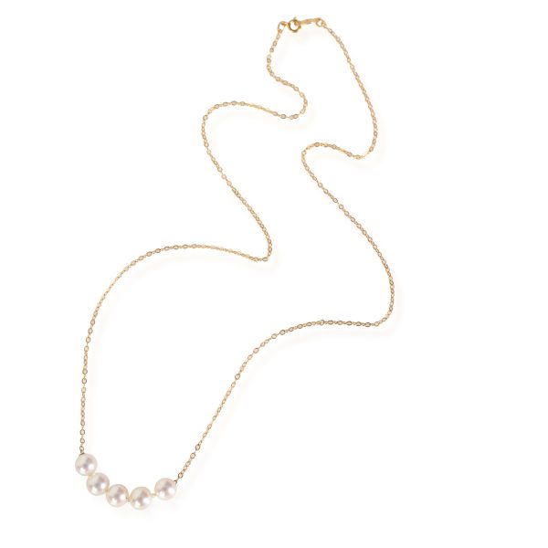 110944 pv Pearls on a Chain Necklace in 14K Yellow Gold