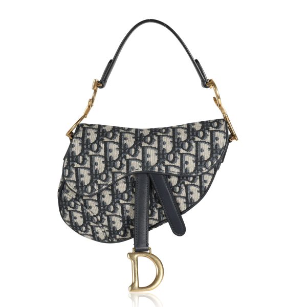 110963 fv Dior Blue Oblique Mini Saddle Bag