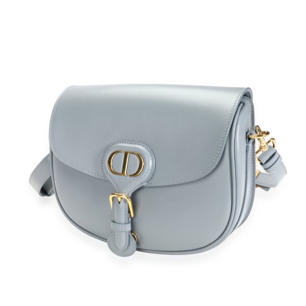 110970 sv Dior Cloud Blue Box Calfskin Medium Bobby Bag