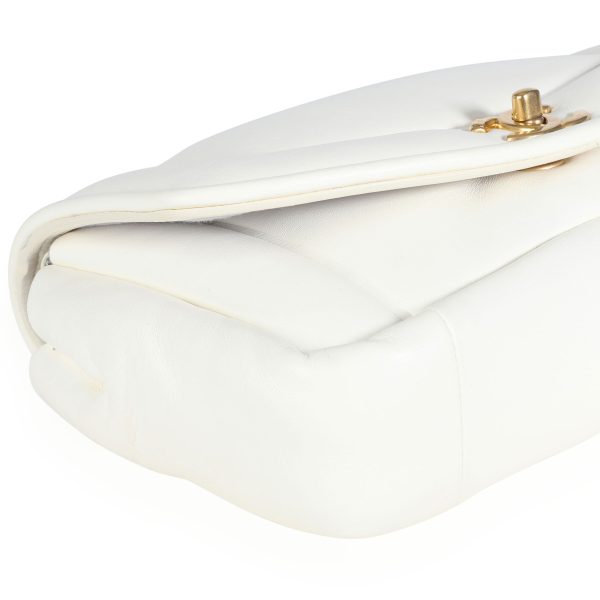 111019 box Chanel White Lambskin Vintage Puffy Flap Bag