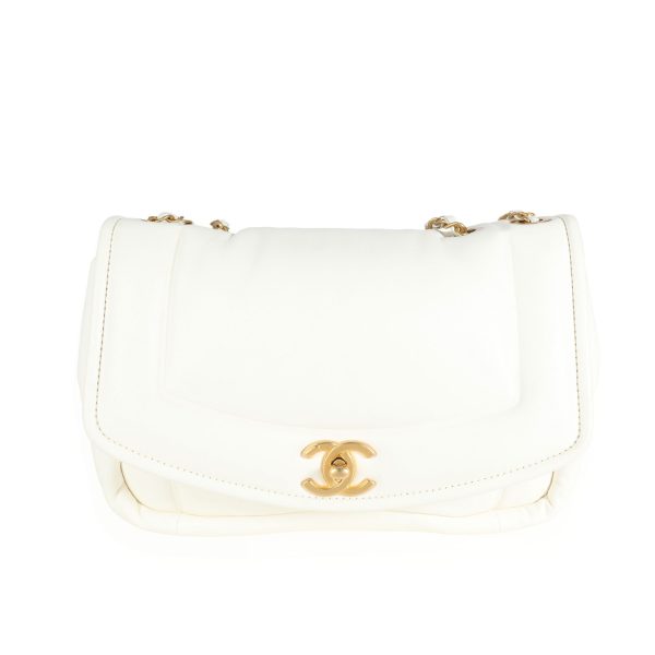 111019 fv Chanel White Lambskin Vintage Puffy Flap Bag