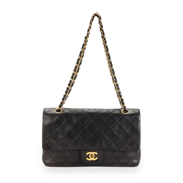 111044 bv Chanel Vintage Black Quilted Lambskin Medium Classic Double Flap Bag