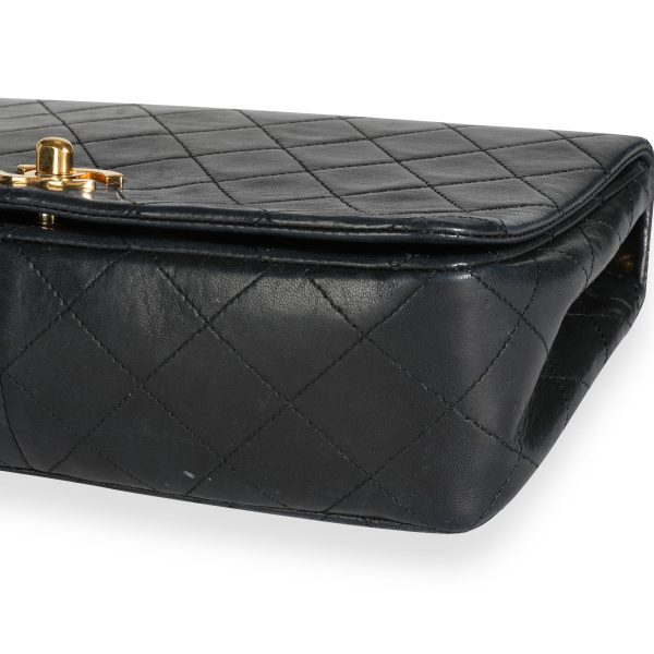 111152 clasp Chanel Vintage Black Quilted Lambskin Single Flap Bag