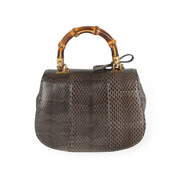 111155 pv Gucci Gray Bamboo Night Python Mini Bag