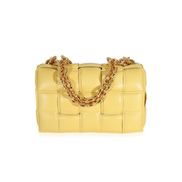 111159 fv Bottega Veneta Butter Maxi Intrecciato Lambskin Chain Cassette Bag