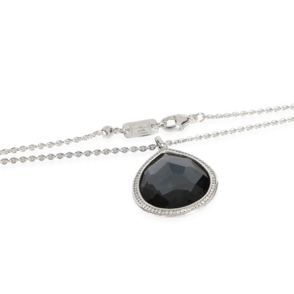 111168 clasp 024ac768 1b24 4c87 9a7f 30d3609a1e63 Ippolita Stella Hematite Diamond Pendant in Sterling Silver 019 CTW