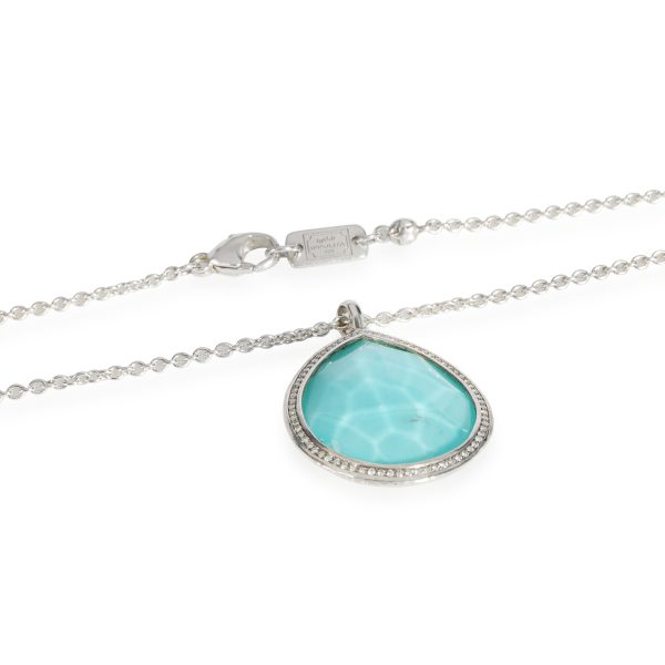 111169 clasp Ippolita Stella Turquoise Diamond Necklace in Sterling Silver 019 CTW