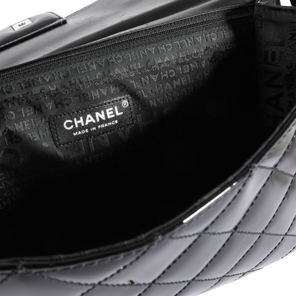 111184 ad1 c28500ba d58d 479e bcb0 bc356ff7e634 Chanel Black Quilted Patent Leather Supermodel Flap Bag