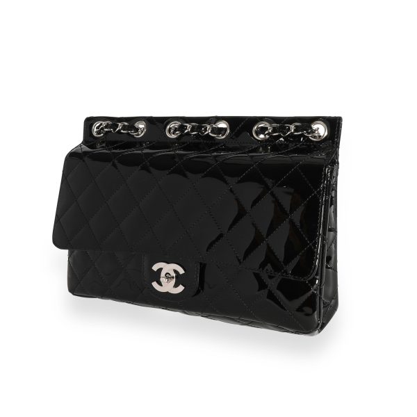 111184 sv 0acda1b8 9597 481a aeae 9c13a4f947c4 Chanel Black Quilted Patent Leather Supermodel Flap Bag