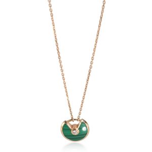 111205 fv Cartier Amulette de Cartier Malachite Diamond Pendant in 18K Pink Gold 002 CTW