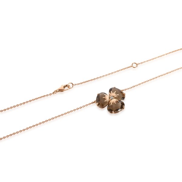 111234 clasp 534585b5 058d 4f1b b08d 788837a70fef Smokey Quartz Diamond Flower Necklace in 18K Rose Gold 002 CTW