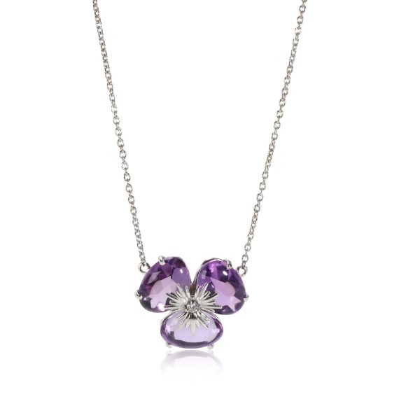 111238 fv e8ccb4e6 346e 41af 9c7c 8b1638cb966e Amethyst Diamond Flower Necklace in 18K White Gold 002 CTW