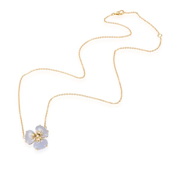 111239 pv 525d3a28 1744 4f5f 9e41 b1bb77db3d23 Vianna Brasil Chalcedony Diamond Flower Necklace in 18K Yellow Gold