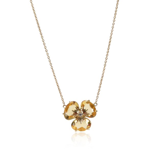 111243 fv 76e610c3 9688 4cd1 9d7e a7fbd3ac0894 Vianna Brasil Citrine Diamond Flower Necklace in 18K Yellow Gold 002 CTW
