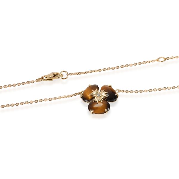 111248 clasp 7c4b9056 3ec7 4fe4 ae03 c65ab7e851b6 Tiger eye Diamond Flower Necklace in 18K Yellow Gold 002 CTW