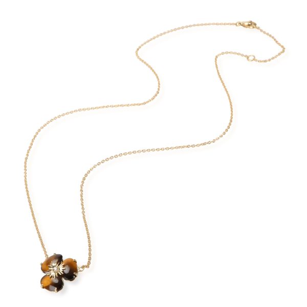 111248 pv f2123d40 e0fc 45d0 83eb f803570e862b Tiger eye Diamond Flower Necklace in 18K Yellow Gold 002 CTW