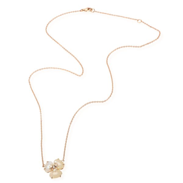 111249 pv Opal Quartz Diamond Flower Necklace in 18K Rose Gold 002 CTW