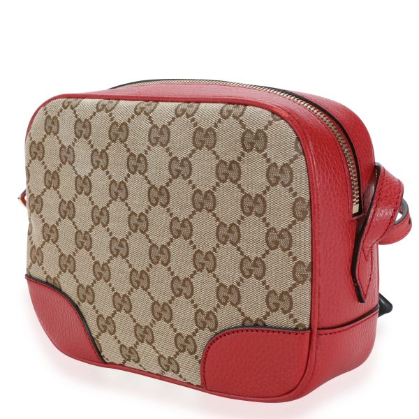 111270 sv 0d91c6ee fa8e 4f23 addf 2d7847567975 Gucci Brown GG Canvas Red Leather Mini Bree Messenger Bag