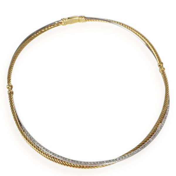 111319 pv ca2d3801 1e9e 4a35 9a6f 8e57745097a8 David Yurman Crossover Diamond Choker Necklace in 18K 2 Tone Gold 060 CTW