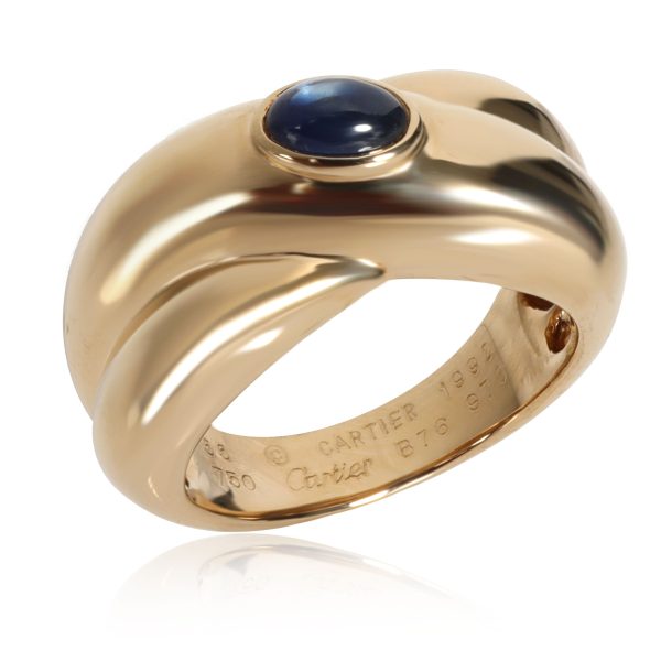 Yellow Gold Fashion Ring Cartier Crossover Cabochon Sapphire Fashion Ring in 18K Yellow Gold