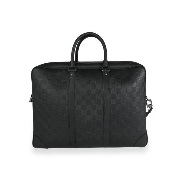 111381 fv Louis Vuitton Onyx Damier Infini Porte Documents Voyage Briefcase GM