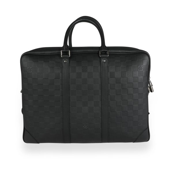 111381 pv Louis Vuitton Onyx Damier Infini Porte Documents Voyage Briefcase GM