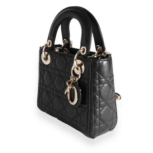 111504 sv 8b698d04 c75f 4f65 83e6 07c680788add Dior Black Cannage Lambskin Mini Lady Dior Bag