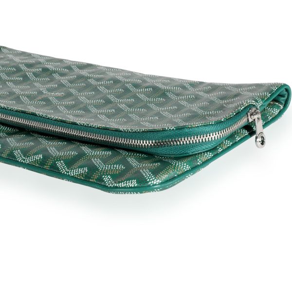 111558 clasp Goyard Green Goyardine Saint Marie Soft Clutch