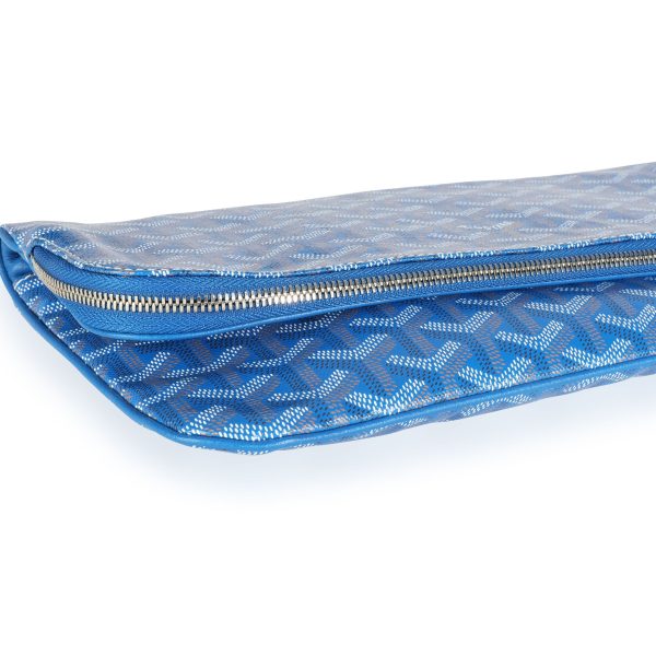 111560 clasp Goyard Blue Goyardine Saint Marie Soft Clutch