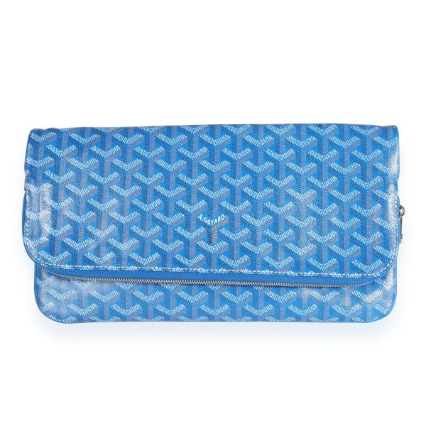 111560 fv Goyard Blue Goyardine Saint Marie Soft Clutch