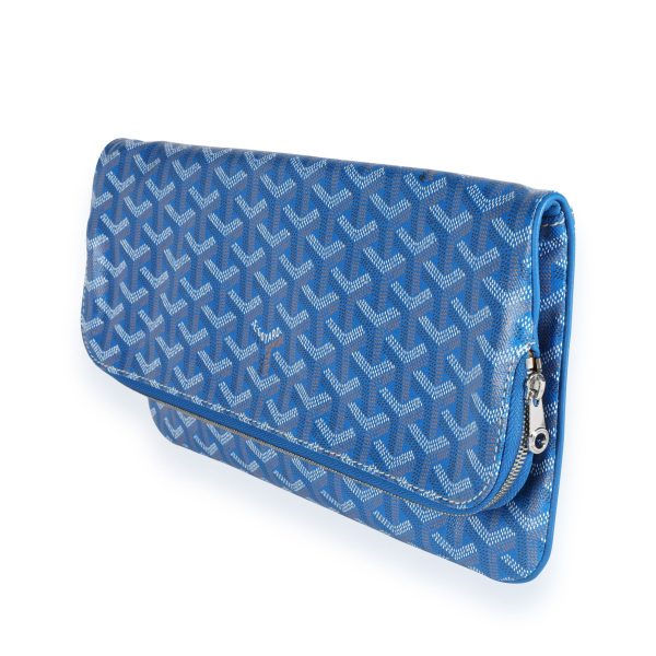 111560 sv Goyard Blue Goyardine Saint Marie Soft Clutch