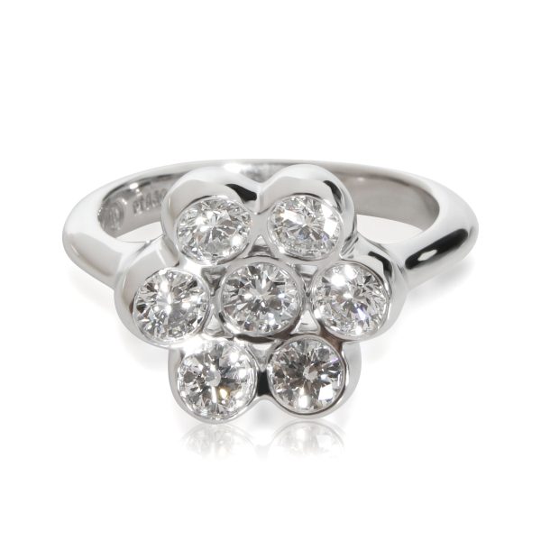 111574 fv b8300637 da38 41cd 8601 b39d7b71547a Bvlgari Vintage Diamond Flower Shaped Cluster Ring in Platinum 1 CTW