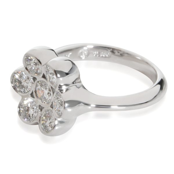 111574 sv 83cb94a0 3515 4331 921f ddaff1d477c4 Bvlgari Vintage Diamond Flower Shaped Cluster Ring in Platinum 1 CTW