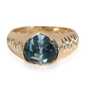 111602 fv c32a1fa0 2a97 4e40 a17d b609eae3eb02 Bulgari Blue Topaz Ring in 18K Yellow Gold