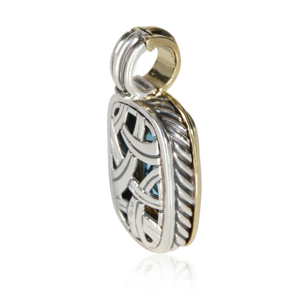 111723 bv David Yurman Albion London Blue Topaz Pendant in 18K Gold Sterling Silver