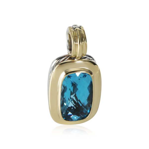 111723 fv David Yurman Albion London Blue Topaz Pendant in 18K Gold Sterling Silver