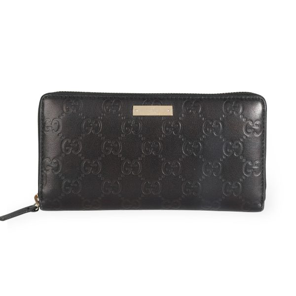 111776 fv e0d0dce2 2f9a 4ed1 b980 b80c2756ebad Gucci Black Guccissima Leather Zip Around Wallet