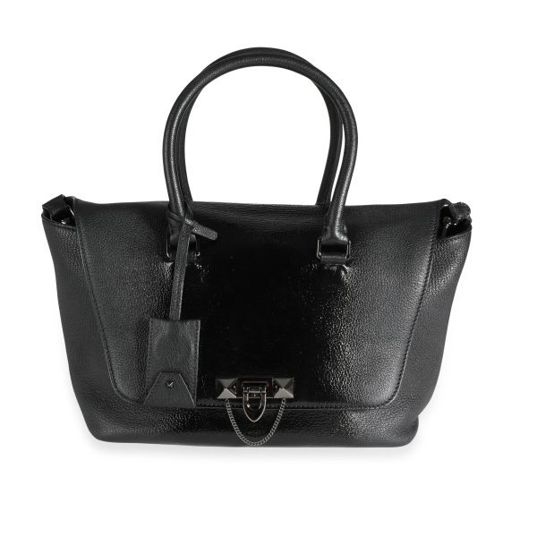 111811 fv 65c8c4af 82b0 4d8f a1f6 6e84006108e2 Valentino Black Calfskin Patent Ombré Demilune Double Handle Satchel